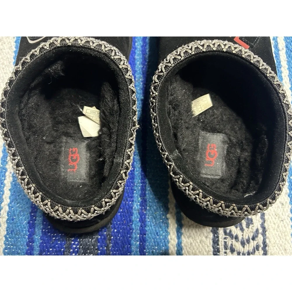 UGG Mens Tasman Graphic Shadow Logo Slippers Black Size 8 Loungewear